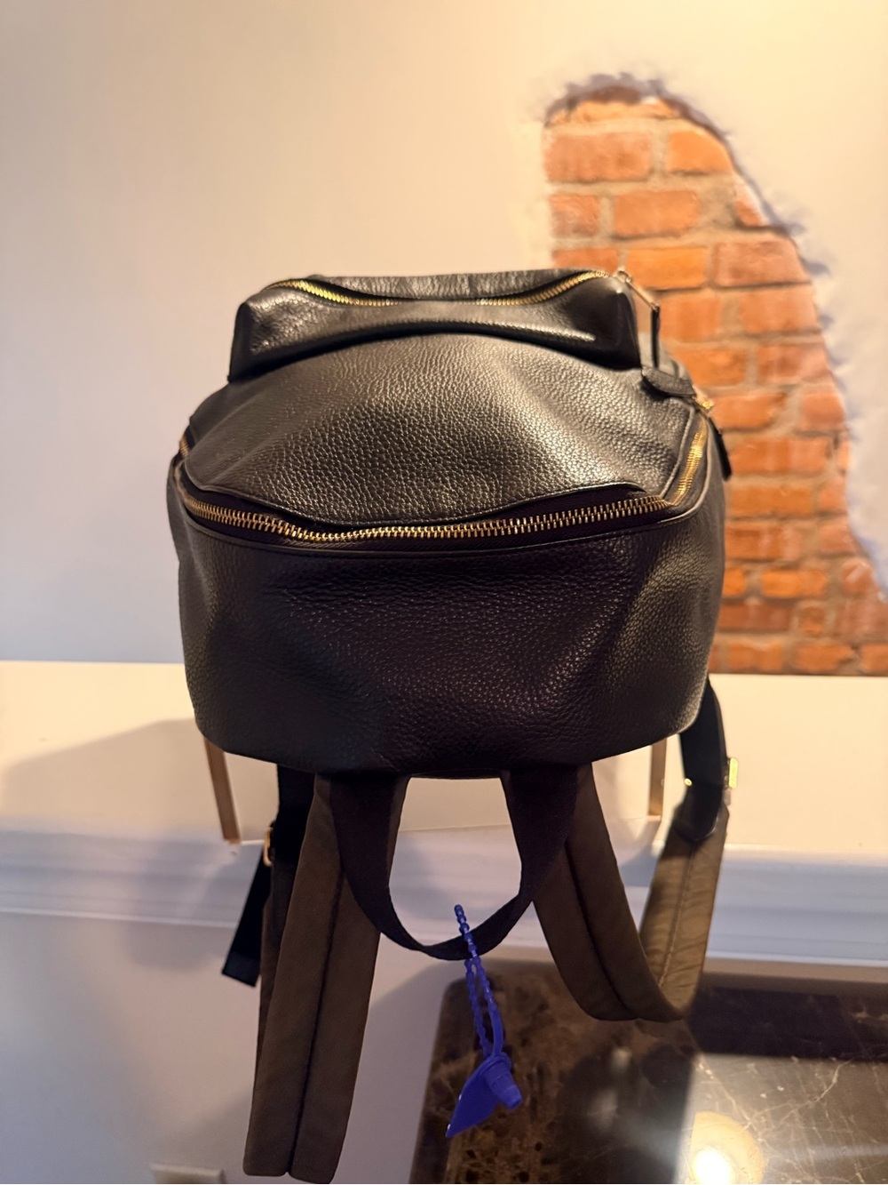 Coach Court Charlie Black Pebbled Leather Backpack Gold Hardware Pristine - Picture 5 of 11